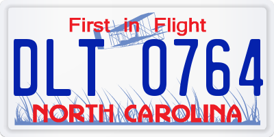 NC license plate DLT0764
