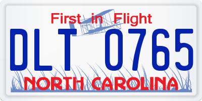 NC license plate DLT0765