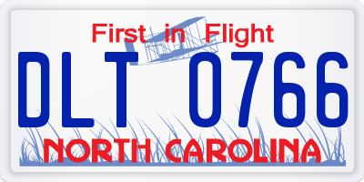 NC license plate DLT0766