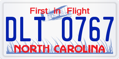 NC license plate DLT0767