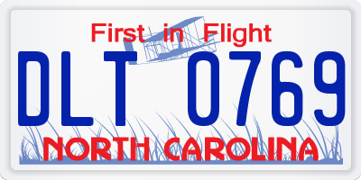 NC license plate DLT0769
