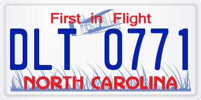 NC license plate DLT0771