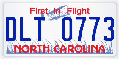 NC license plate DLT0773