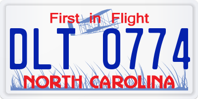 NC license plate DLT0774