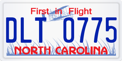 NC license plate DLT0775