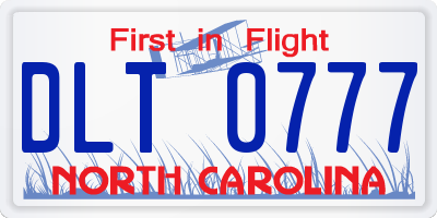 NC license plate DLT0777