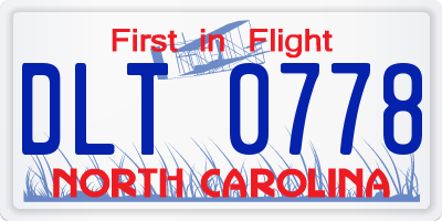 NC license plate DLT0778