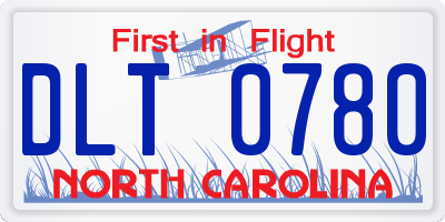 NC license plate DLT0780