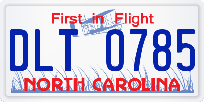 NC license plate DLT0785