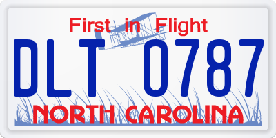 NC license plate DLT0787