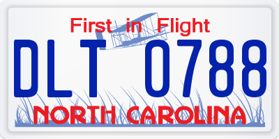 NC license plate DLT0788