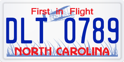 NC license plate DLT0789