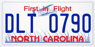 NC license plate DLT0790