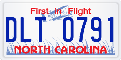 NC license plate DLT0791