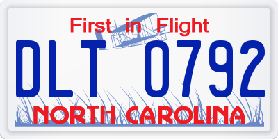 NC license plate DLT0792