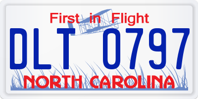 NC license plate DLT0797