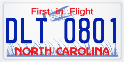 NC license plate DLT0801