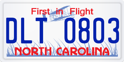NC license plate DLT0803