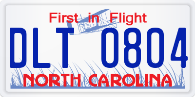 NC license plate DLT0804