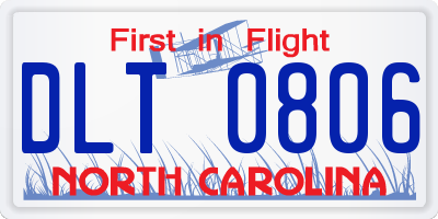 NC license plate DLT0806