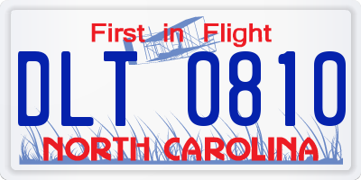 NC license plate DLT0810