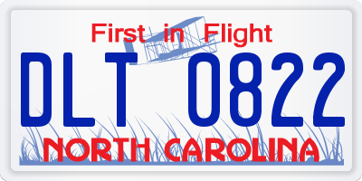 NC license plate DLT0822