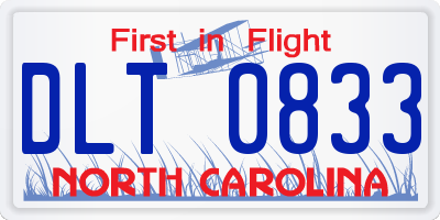 NC license plate DLT0833