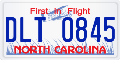 NC license plate DLT0845