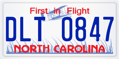 NC license plate DLT0847