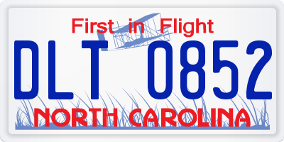 NC license plate DLT0852