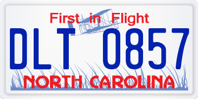 NC license plate DLT0857