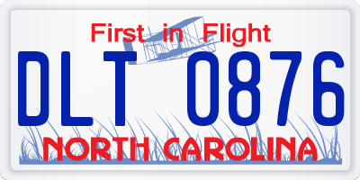 NC license plate DLT0876