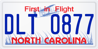 NC license plate DLT0877