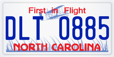NC license plate DLT0885
