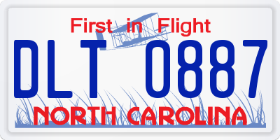 NC license plate DLT0887