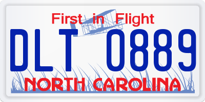 NC license plate DLT0889