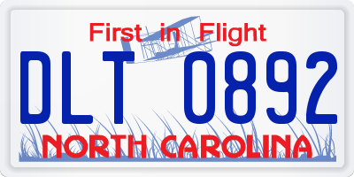 NC license plate DLT0892