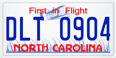 NC license plate DLT0904