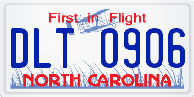 NC license plate DLT0906