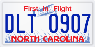NC license plate DLT0907