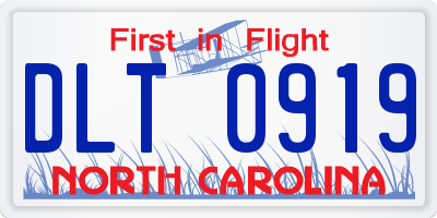 NC license plate DLT0919