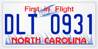 NC license plate DLT0931