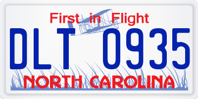 NC license plate DLT0935