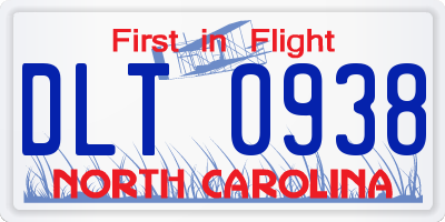 NC license plate DLT0938