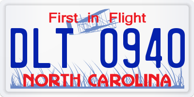 NC license plate DLT0940