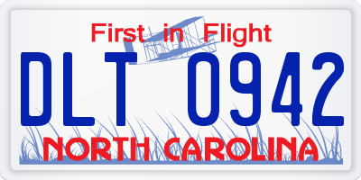NC license plate DLT0942