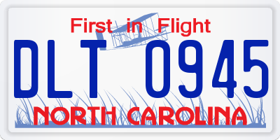 NC license plate DLT0945