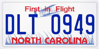 NC license plate DLT0949