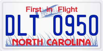 NC license plate DLT0950