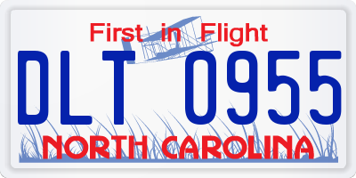 NC license plate DLT0955